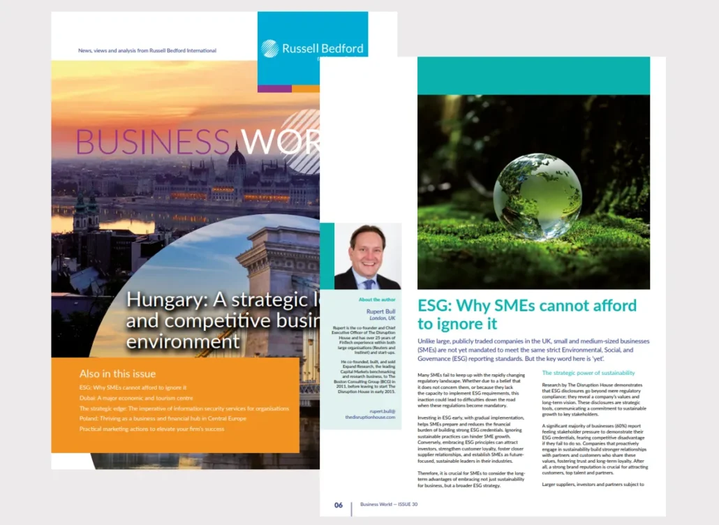 Russell Bedford's Business World features ESG article for SMEs